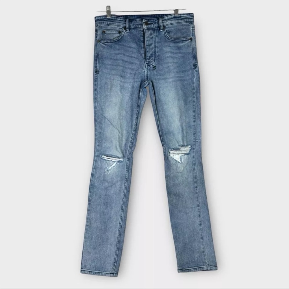 Ksubi Chitch Linx Thrashed Jeans Distressed Skinny Slim Light Wash Sz Fits 32x31